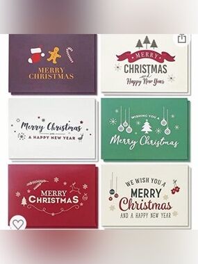 48 Christmas Greeting Cards with Envelopes